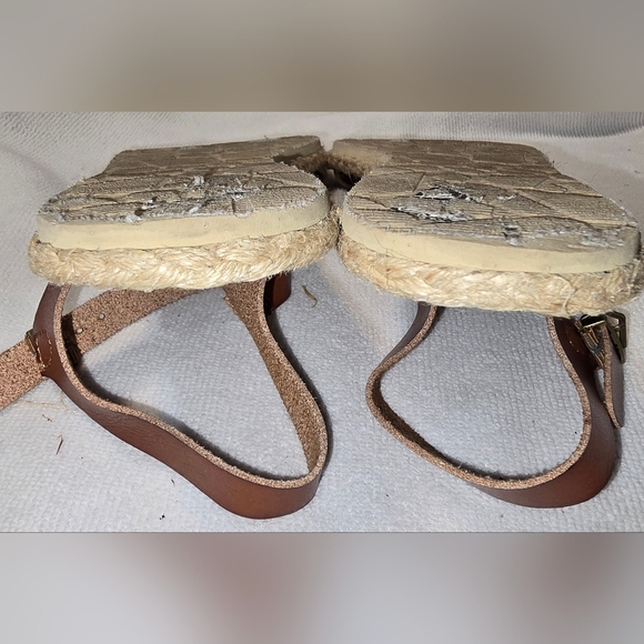 Volcom Crochet Strap Espadrille Flats Boho Summer Sandals Ankle Strap Size 10 - Picture 5 of 11